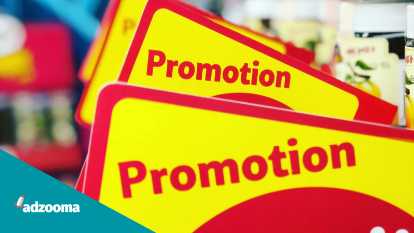 A promotions sign