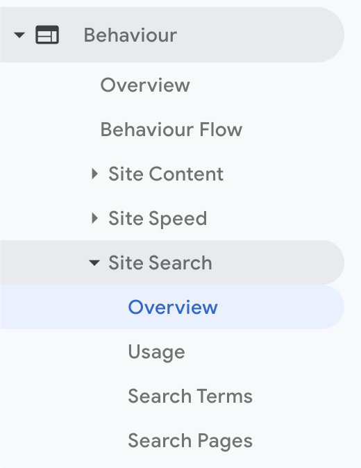 Site Search tabs