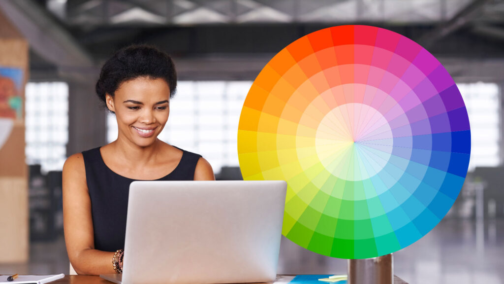 An image that shows a colour wheel to represent the leverage of colour for website design