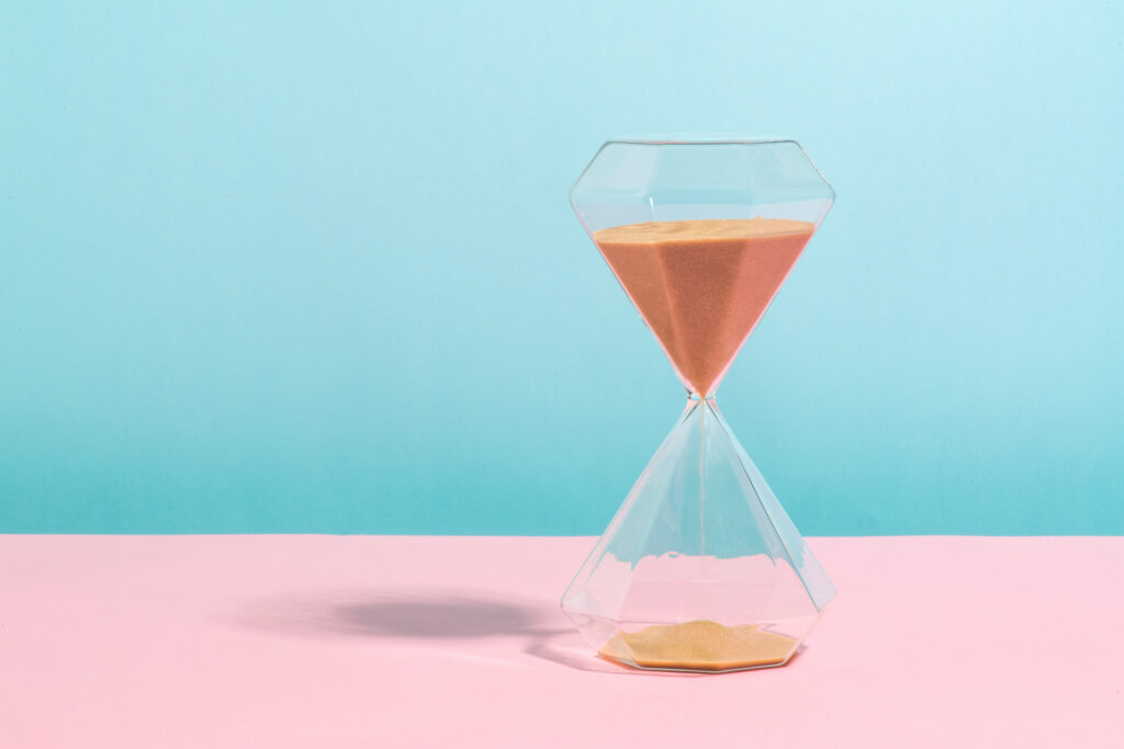 Hour glass to represent saving time 