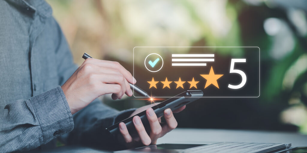 Image showing 5 stars that relate to improved customer engagement 