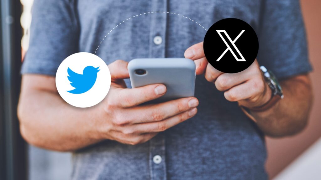 Image of the old and new twitter logo